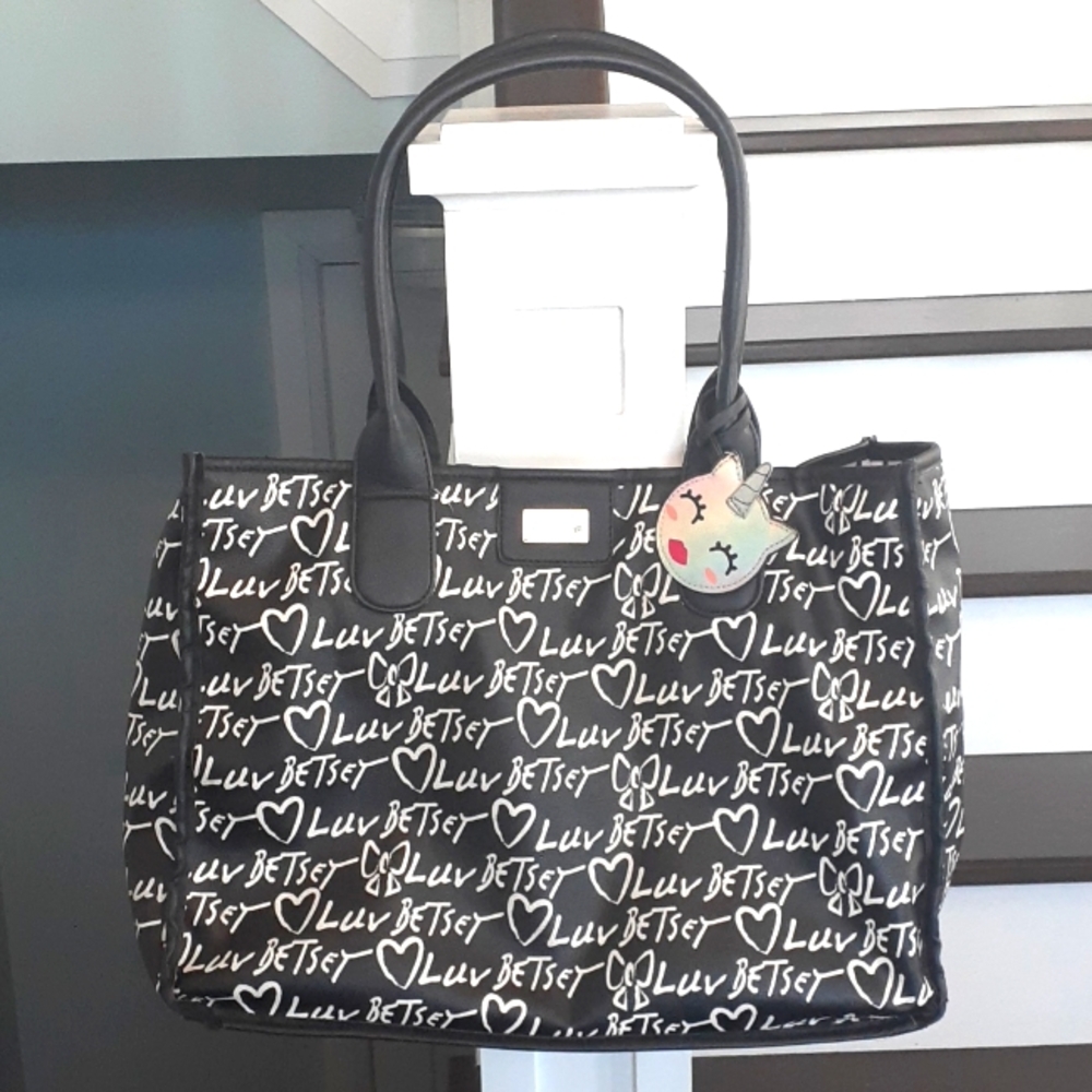 + Luv Betsey logo Tote Bag with Unicorn Charm